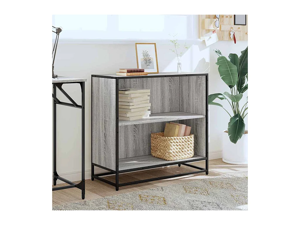 Bibliothèque | Etagère de rangement | Meuble de rangement sonoma gris 80,5x35x76 cm bois d'ingénierie