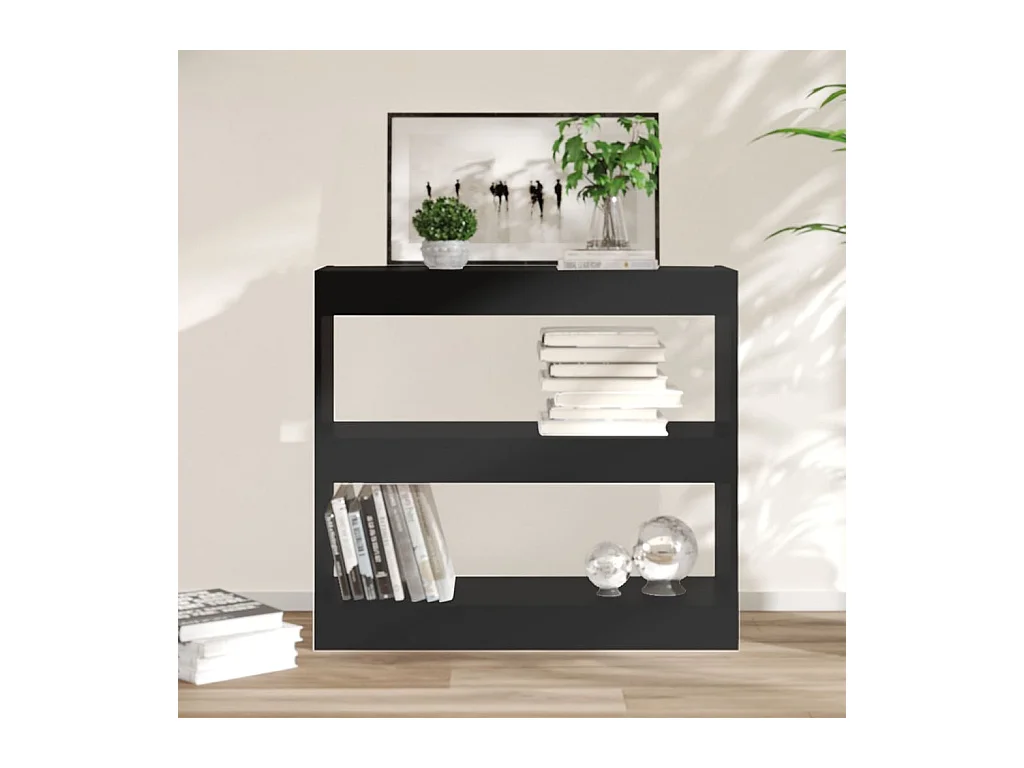 Libreria | Scaffale | Mobile di stoccaggio Divisorio Nero 80x30x72 cm