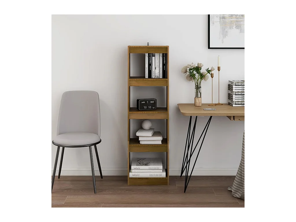 Bibliothèque | Etagère de rangement | Meuble de rangement Marron miel 40x30x135,5 cm Pin