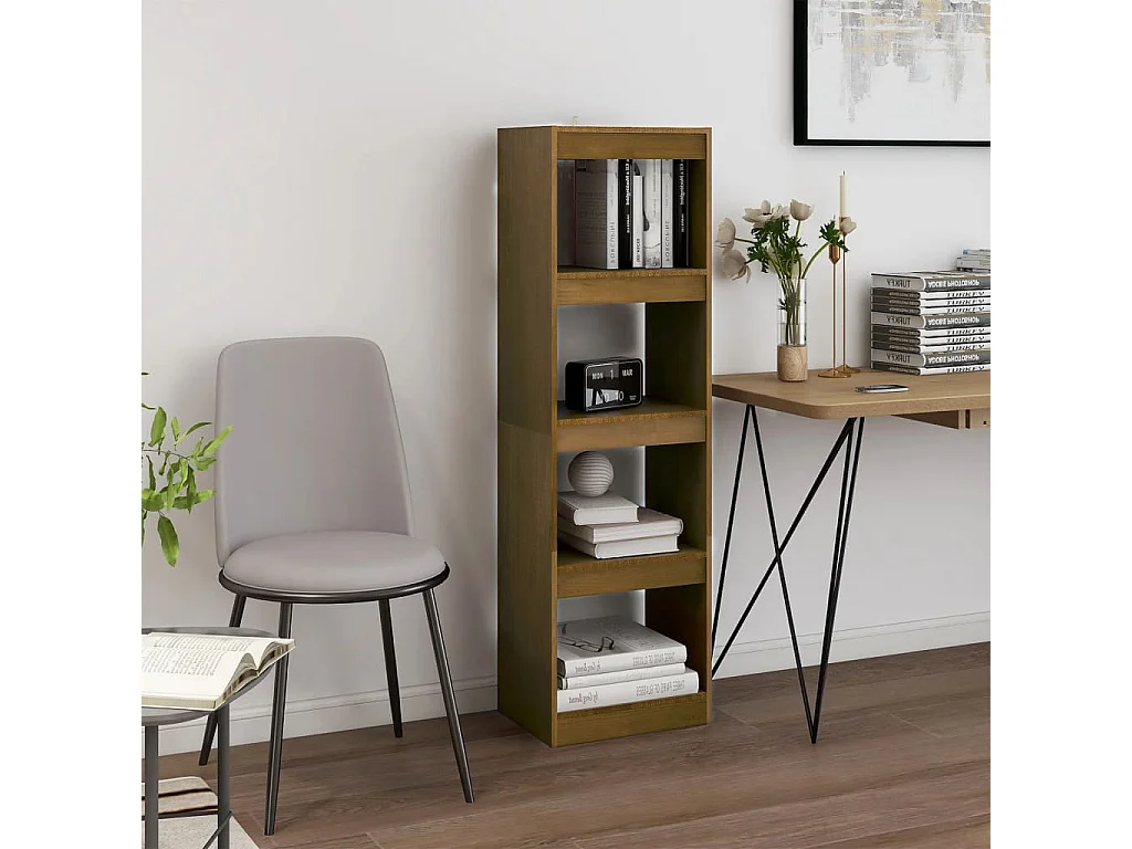 Libreria | Scaffale | Mobile di stoccaggio Divisorio Ambra 40x30x135,5 cm in Massello di Pino