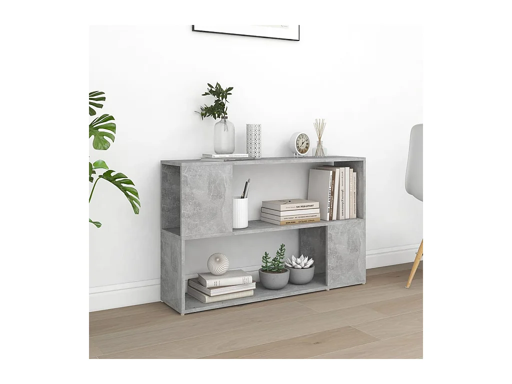 Libreria | Scaffale | Mobile di stoccaggio Grigio Cemento 100x24x63 cm in Truciolato