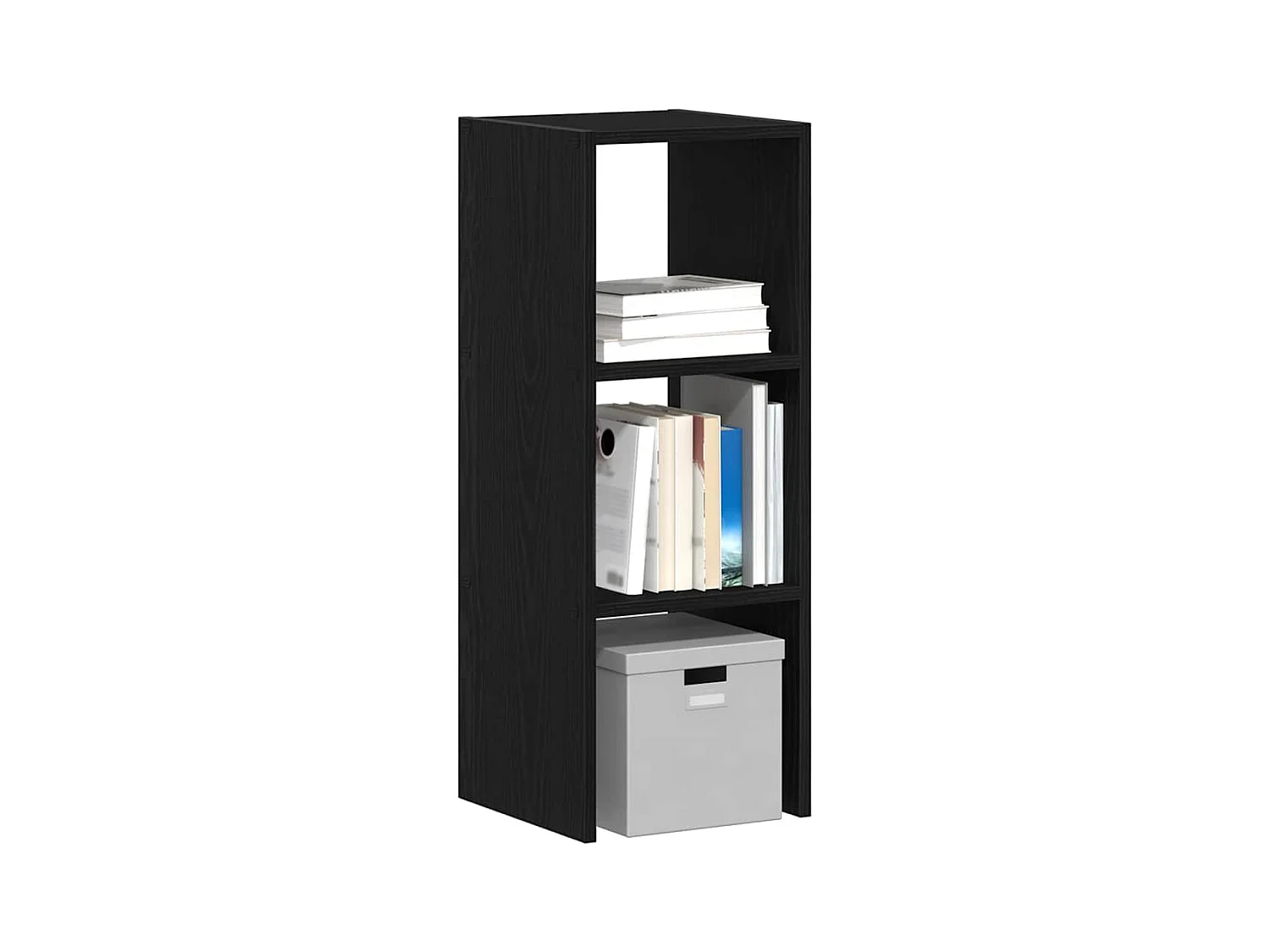 Libreria | Scaffale | Mobile di stoccaggio Impilabili Rovere Nero 30x30x80 cm Legno Multistrato