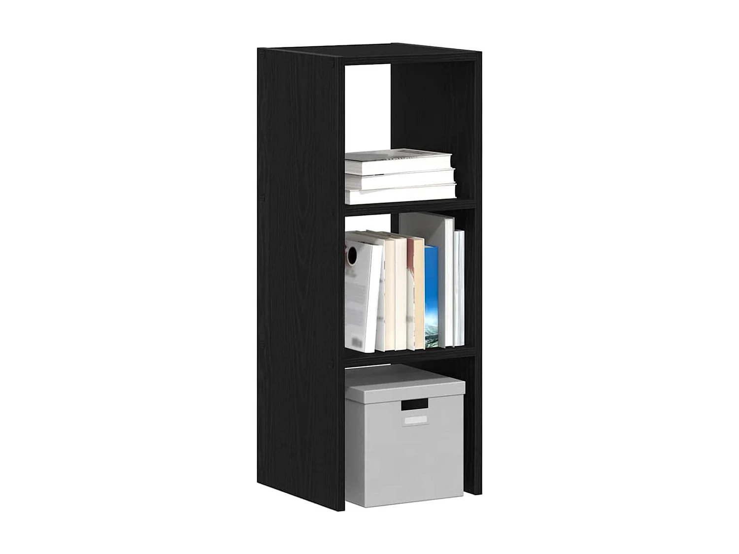 Libreria | Scaffale | Mobile di stoccaggio Impilabili Rovere Nero 30x30x80 cm Legno Multistrato