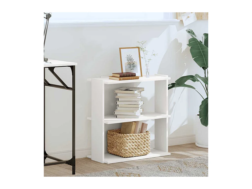 Bibliothèque | Etagère de rangement | Meuble de rangement à 3 niveaux blanc 60x30x60 cm bois d'ingénierie
