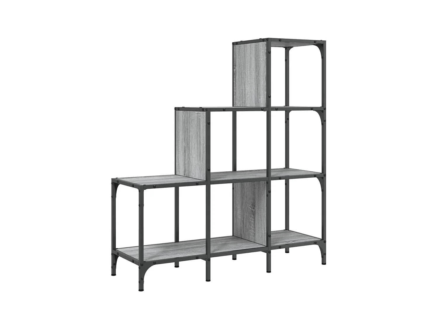 Bibliothèque | Etagère de rangement | Meuble de rangement sonoma gris 92x30x102 cm bois ingénierie et métal