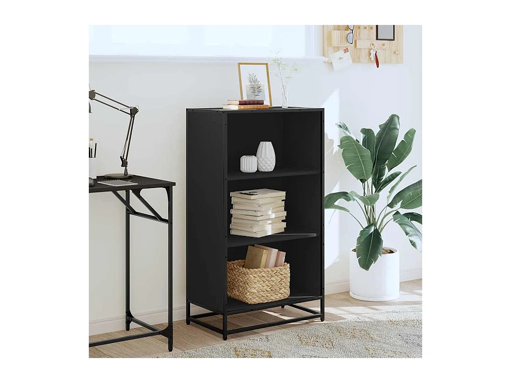Libreria | Scaffale | Mobile di stoccaggio Nera 60x35x107,5 cm in Legno Multistrato
