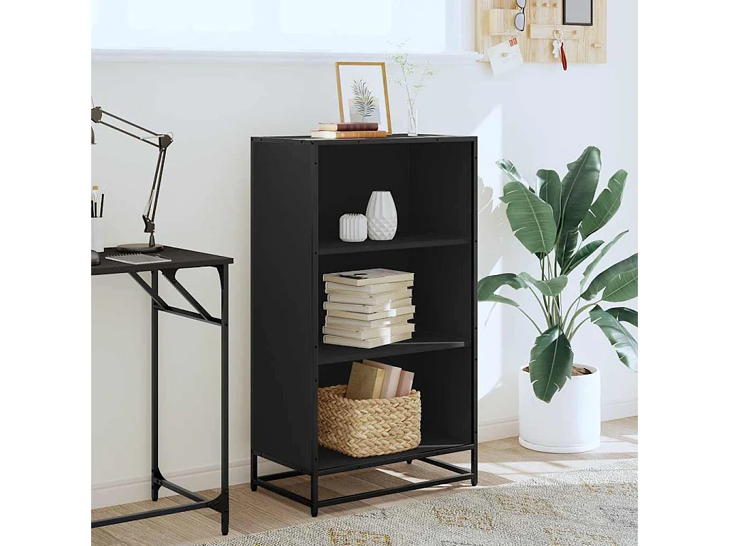 Libreria | Scaffale | Mobile di stoccaggio Nera 60x35x107,5 cm in Legno Multistrato