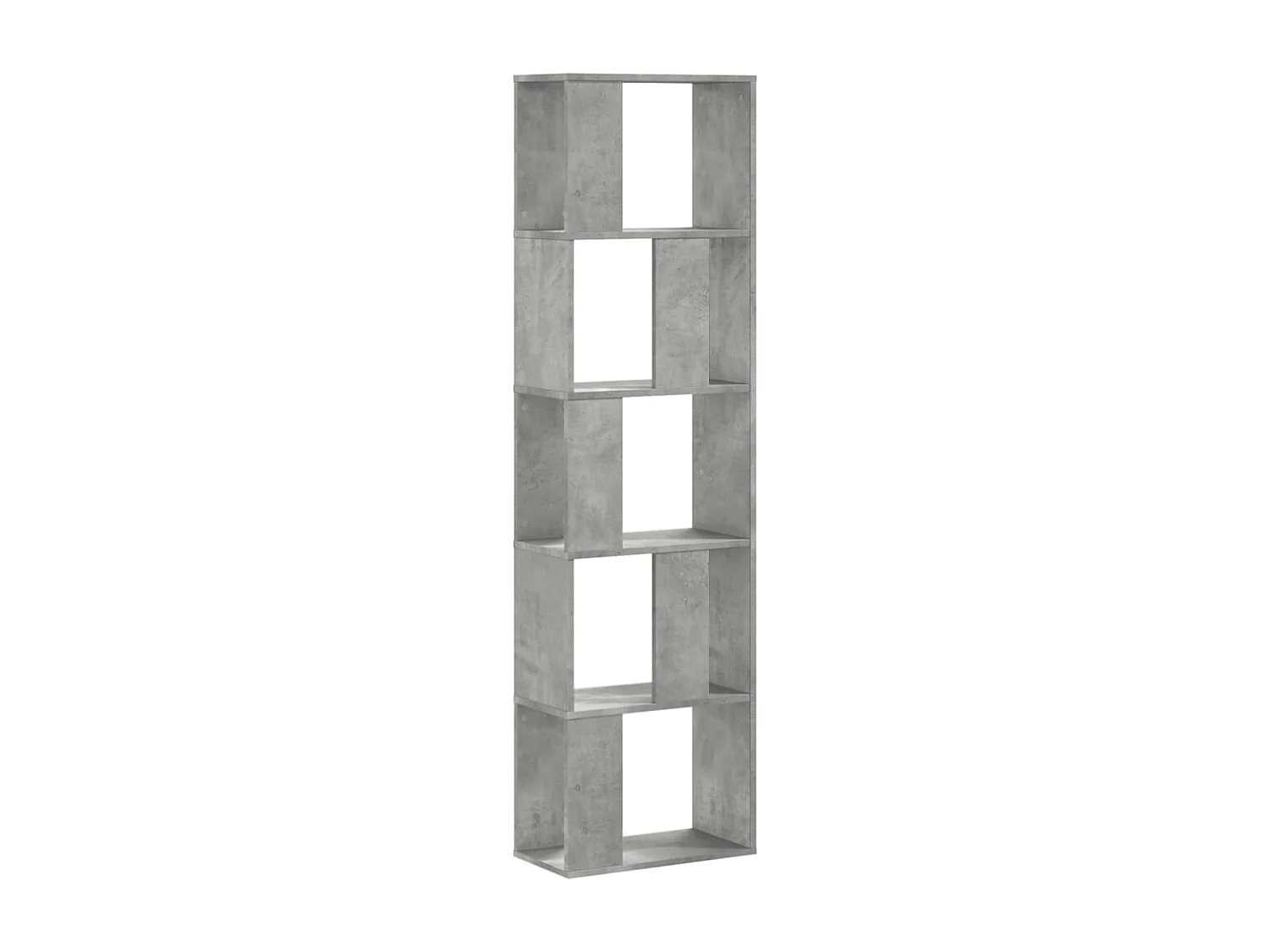 Bibliothèque | Etagère de rangement | Meuble de rangement 5 niveaux gris béton bois d'ingénierie