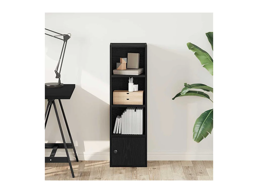 Libreria | Scaffale | Mobile di stoccaggio Rovere Nero 31x24x102 cm in Legno Multistrato