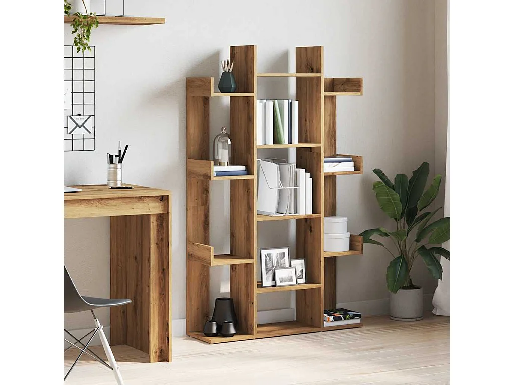 Libreria | Scaffale | Mobile di stoccaggio Rovere Artigianale 86x25,5x140 cm Legno Multistrato