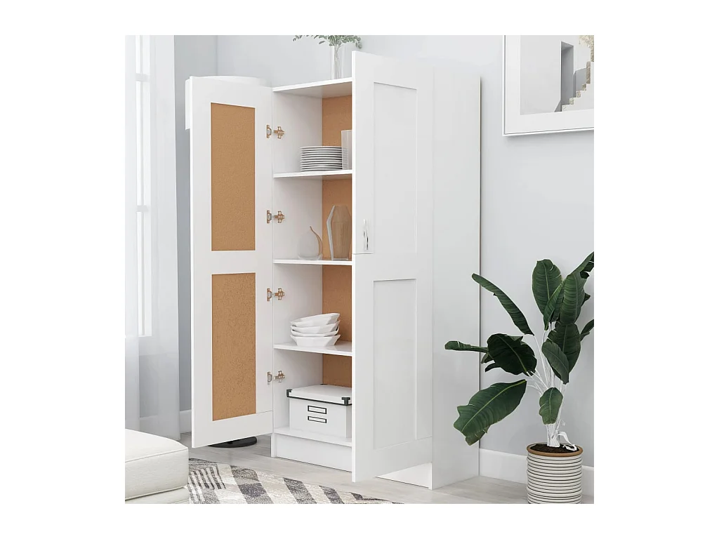 Libreria | Scaffale | Mobile di stoccaggio Bianca 82,5x30,5x150 cm in Legno Multistrato