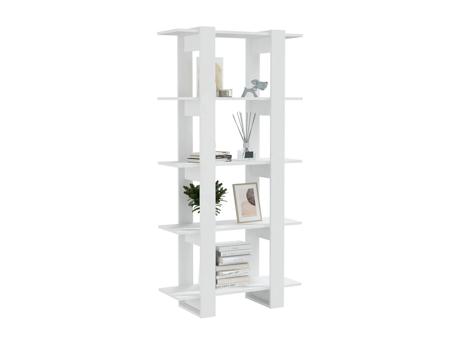 Bibliothèque | Etagère de rangement | Meuble de rangement blanc bois d'ingénierie