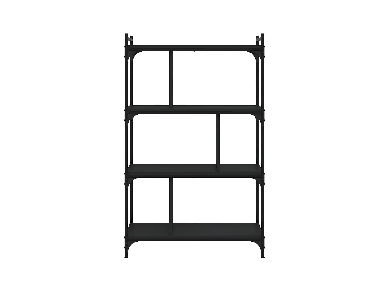 Libreria | Scaffale | Mobile di stoccaggio Nera 4 Ripiani 76x32x123 cm Legno Multistrato