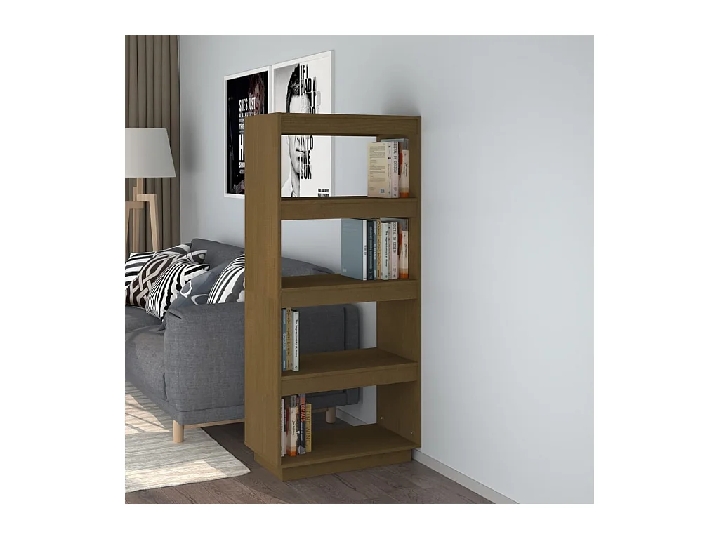 Bibliothèque | Etagère de rangement | Meuble de rangement Marron miel 60x35x135 cm Pin