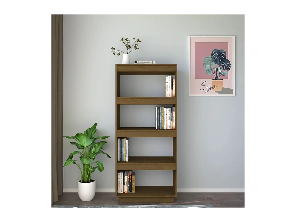 Bibliothèque | Etagère de rangement | Meuble de rangement Marron miel 60x35x135 cm Pin