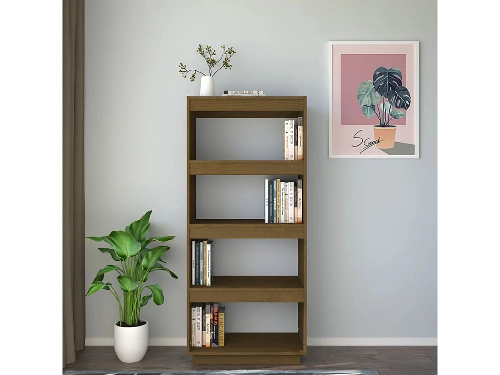 Libreria | Scaffale | Mobile di stoccaggio Divisorio Ambra 60x35x135 cm in Massello di Pino