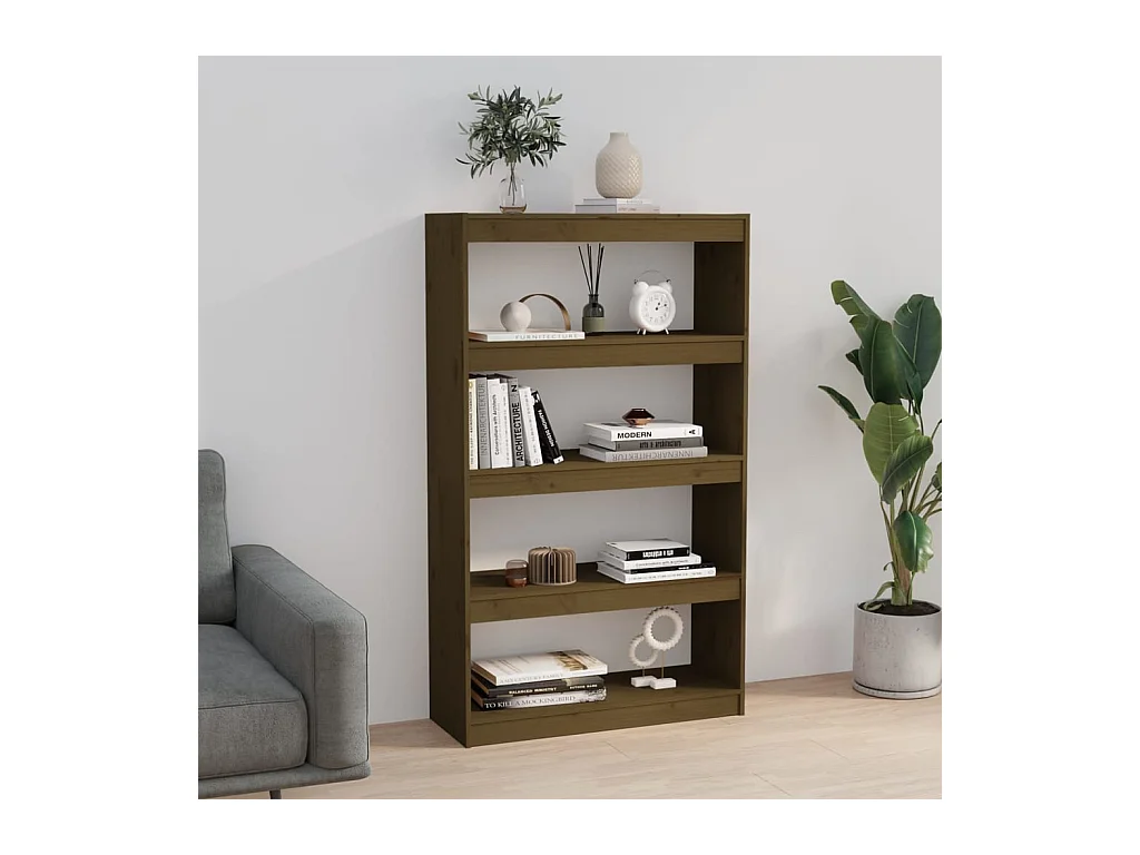 Bibliothèque | Etagère de rangement | Meuble de rangement Marron miel 80x30x135,5 cm Pin