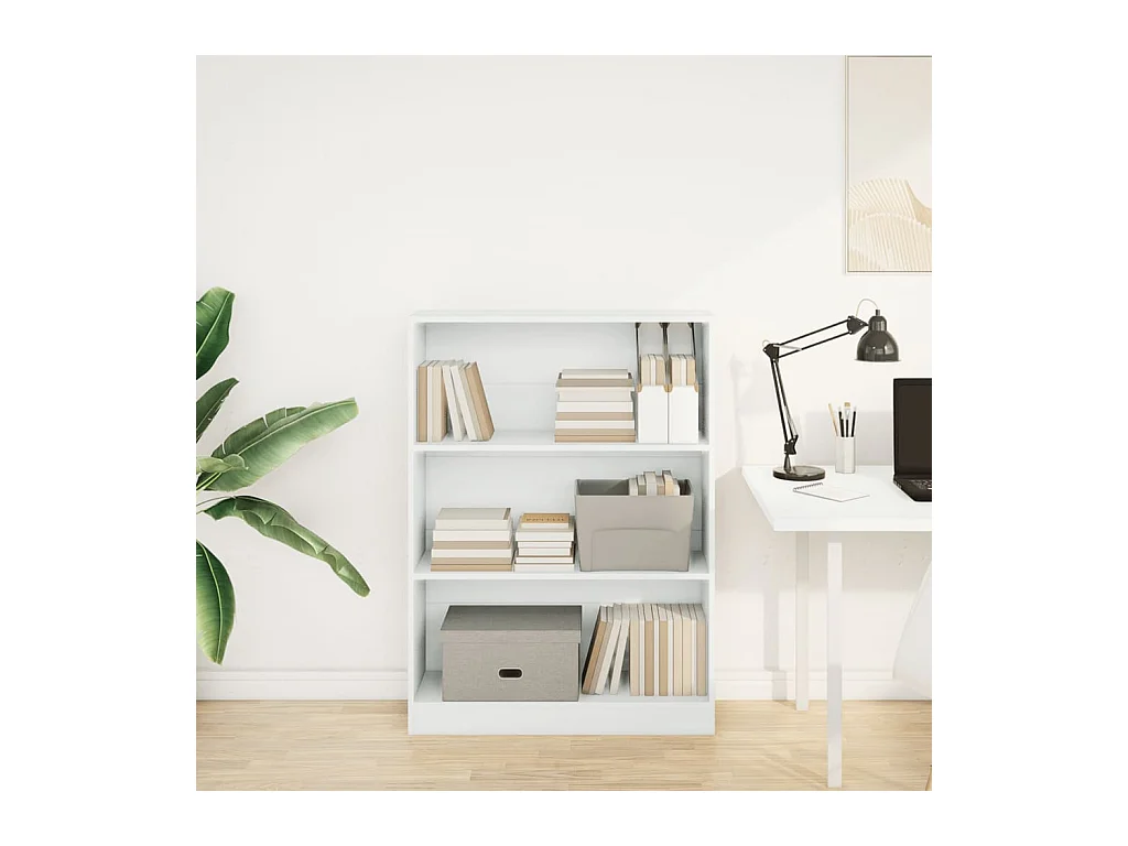 Bibliothèque | Etagère de rangement | Meuble de rangement blanc 80x24x109 cm bois d'ingénierie