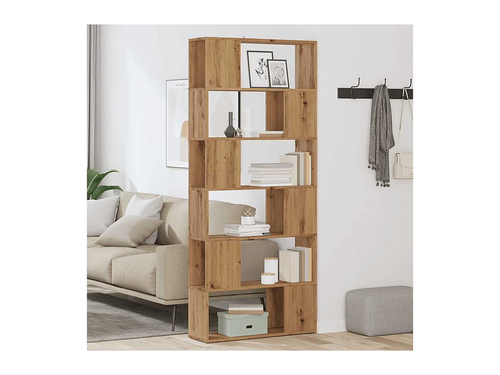 Bibliothèque | Etagère de rangement | Meuble de rangement chêne artisanal 80x24x186 cm