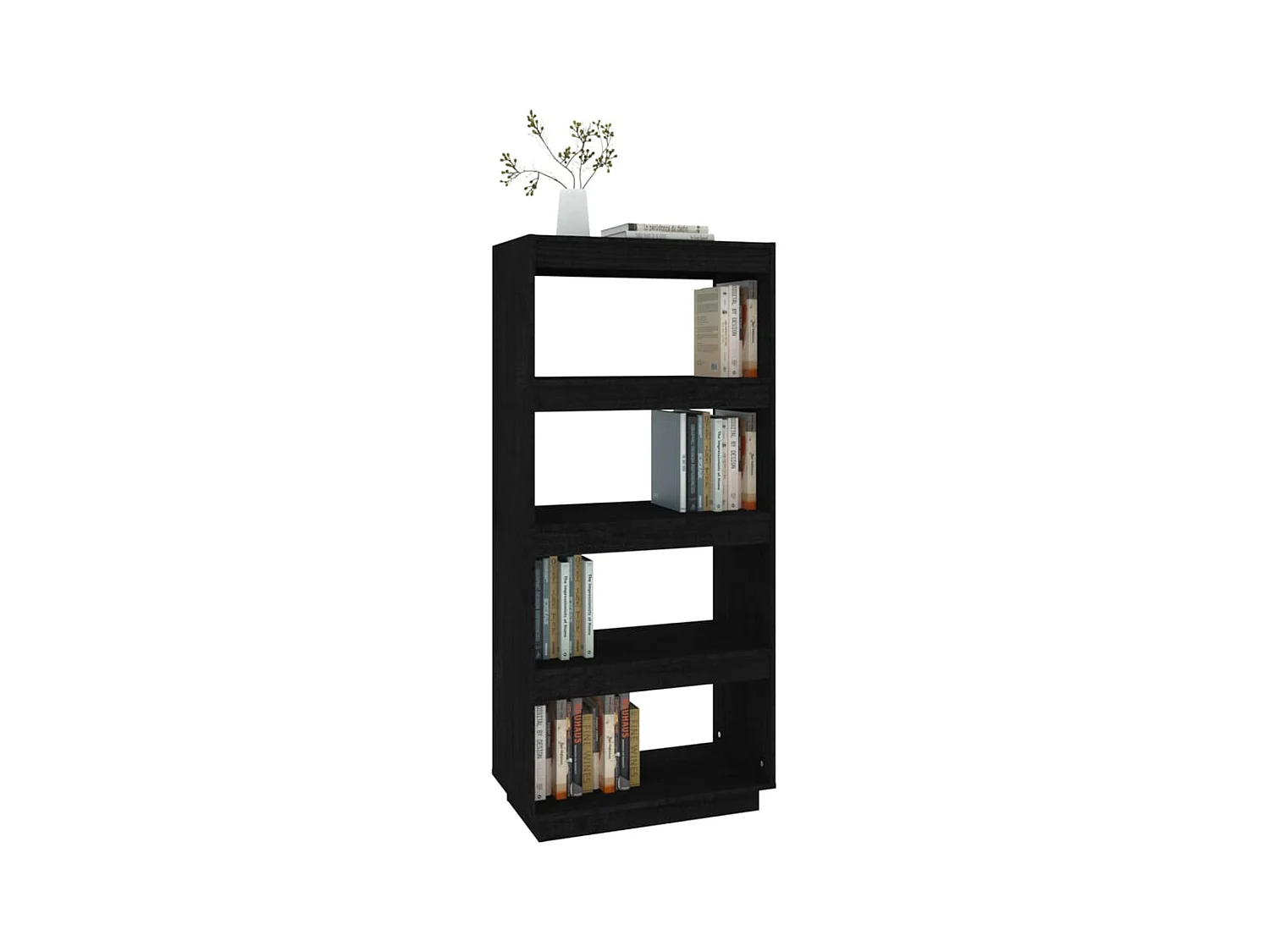 Bibliothèque | Etagère de rangement | Meuble de rangement Noir 60x35x135 cm Pin massif