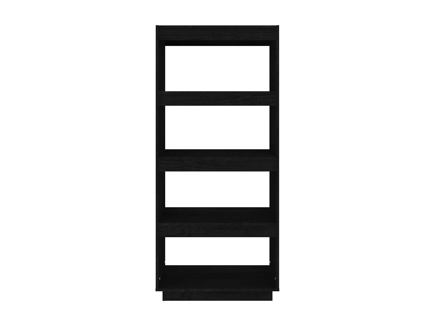 Libreria | Scaffale | Mobile di stoccaggio Divisorio Nero 60x35x135 cm in Legno Massello di Pino