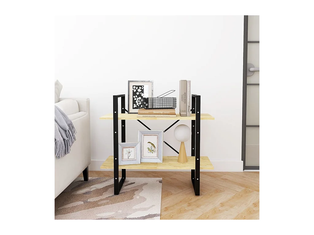 Bibliothèque | Etagère de rangement | Meuble de rangement à 2 niveaux 80x30x70 cm Bois de pin massif