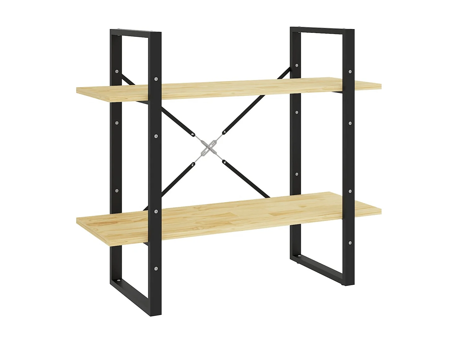 Libreria | Scaffale | Mobile di stoccaggio a 2 Ripiani 80x30x70 cm in Legno Massello di Pino