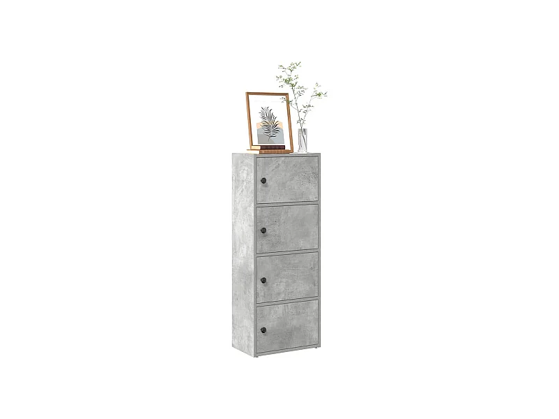 Bibliothèque | Etagère de rangement | Meuble de rangement gris béton 40x24x102 cm bois d'ingénierie