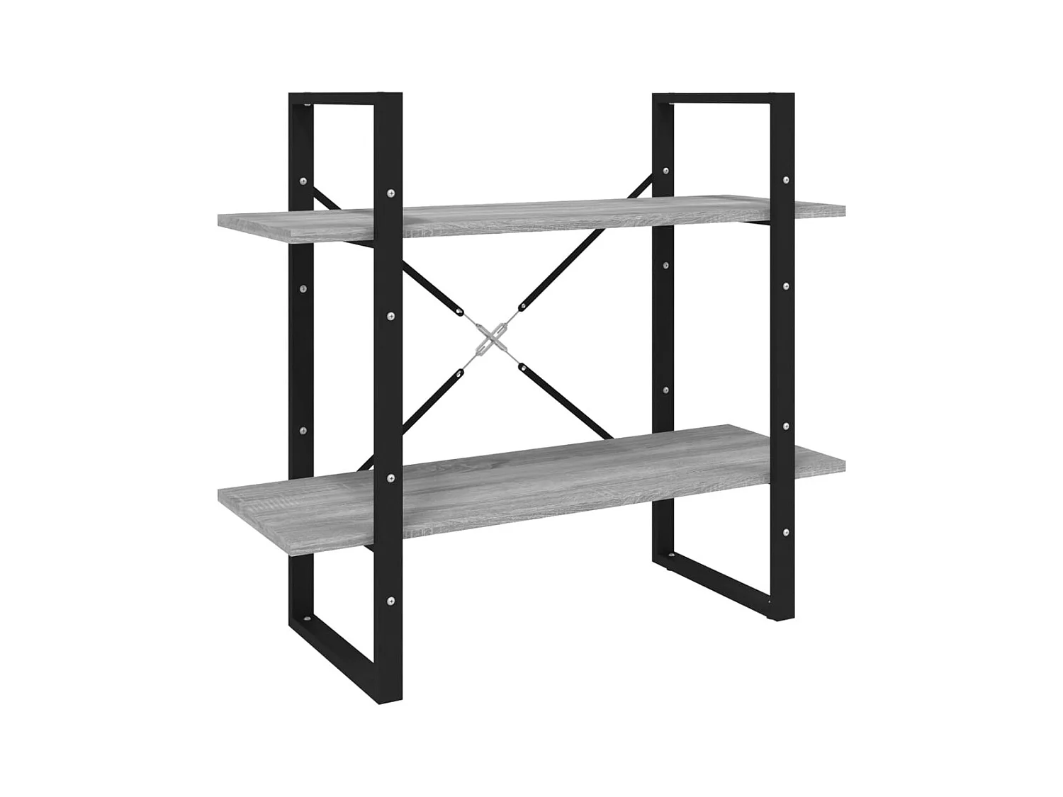 Bibliothèque | Etagère de rangement | Meuble de rangement 2 niveaux Sonoma gris 80x30x70cm Bois d'ingénierie