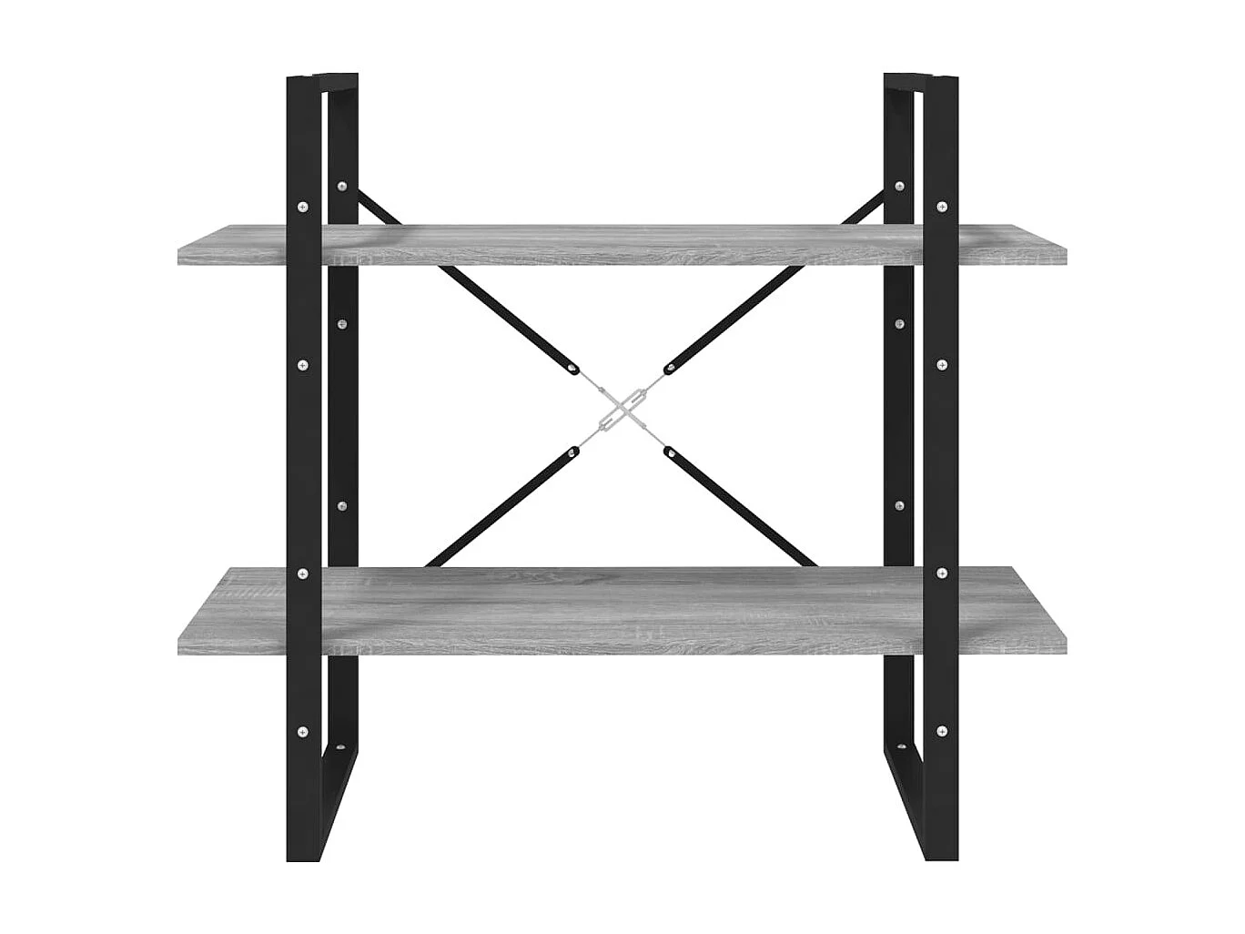 Libreria | Scaffale | Mobile di stoccaggio a 2 Ripiani Grigio Sonoma 80x30x70cm Legno Multistrato