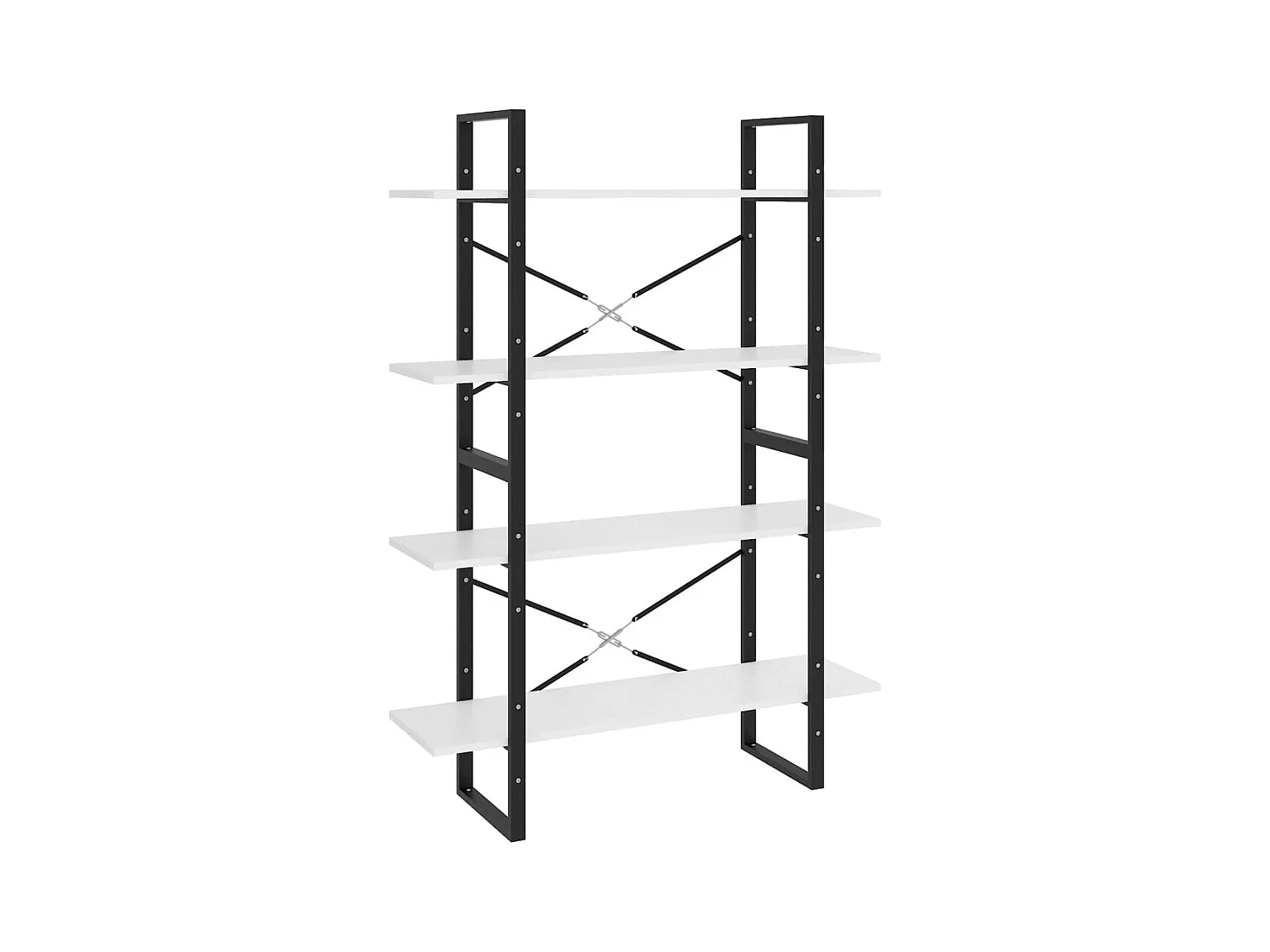 Bibliothèque | Etagère de rangement | Meuble de rangement à 4 niveaux blanc 100x30x140 cm bois d'ingénierie