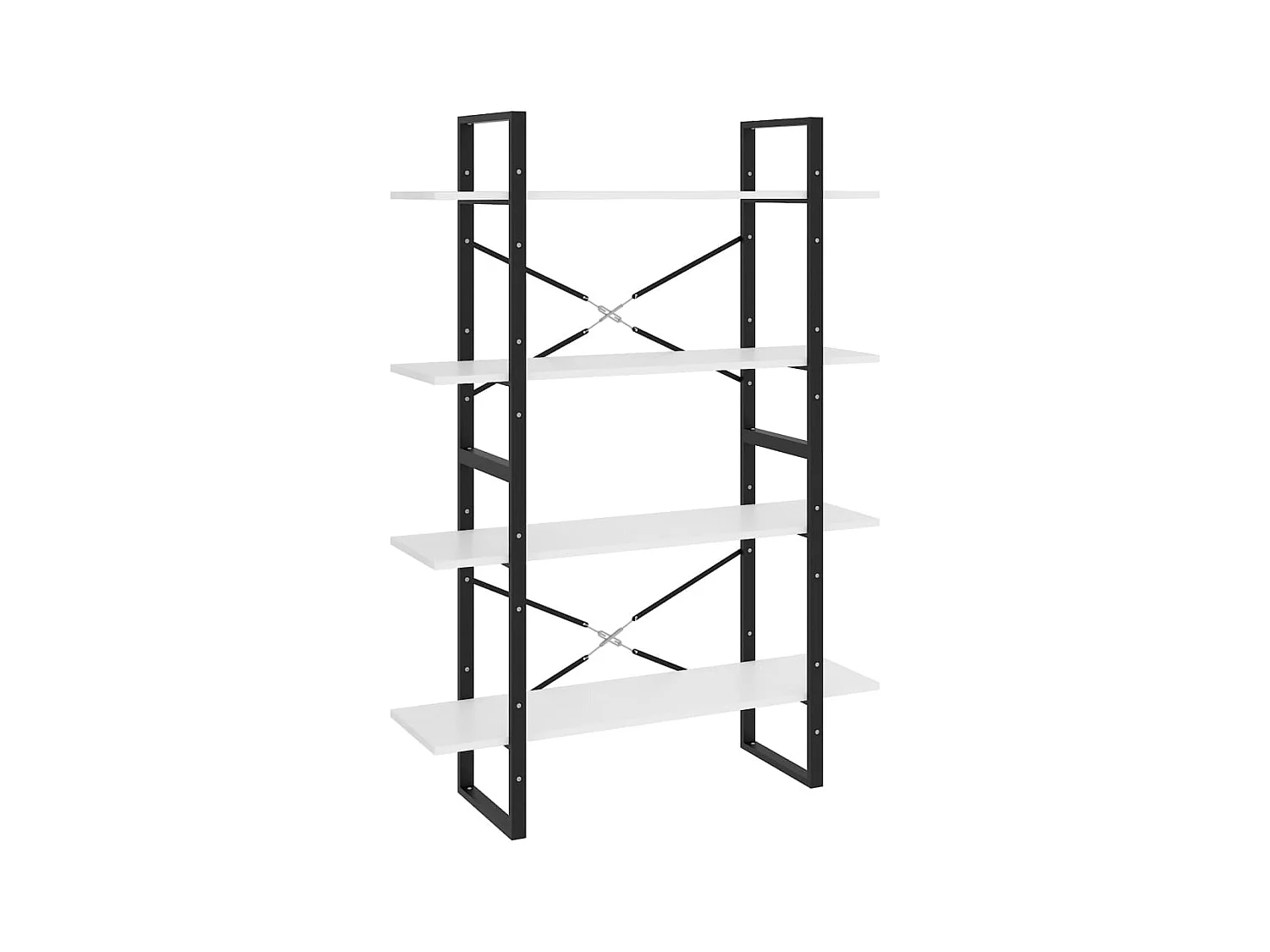 Bibliothèque | Etagère de rangement | Meuble de rangement à 4 niveaux blanc 100x30x140 cm bois d'ingénierie