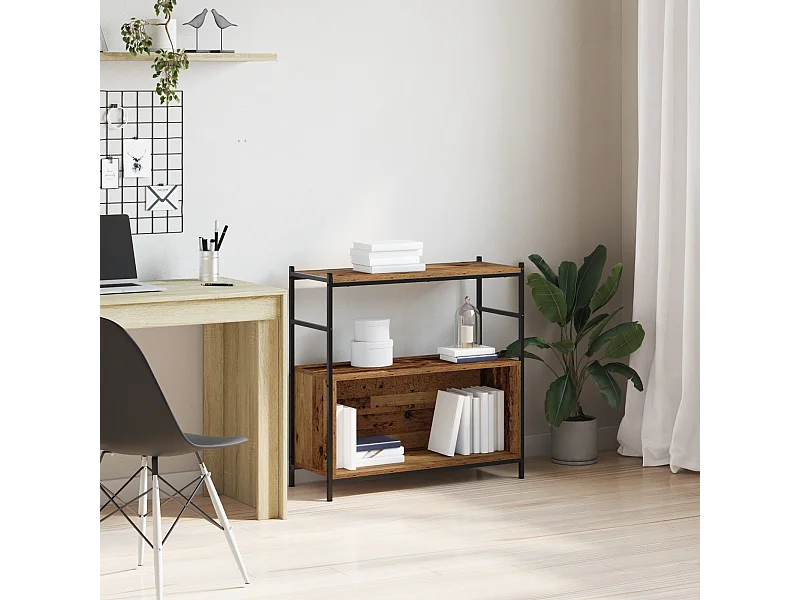 Bibliothèque | Etagère de rangement | Meuble de rangement Chêne Fumé 80x30x78,5 cm Bois Ingénierie