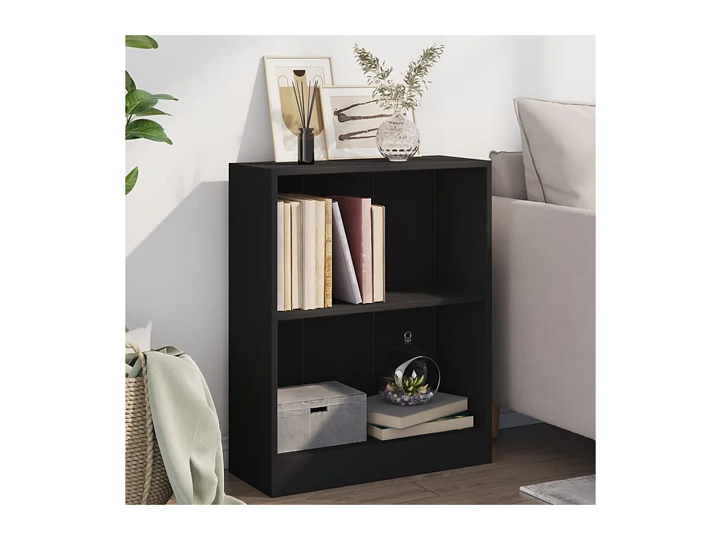 Bibliothèque | Etagère de rangement | Meuble de rangement Noir 60x24x76 cm Bois d'ingénierie
