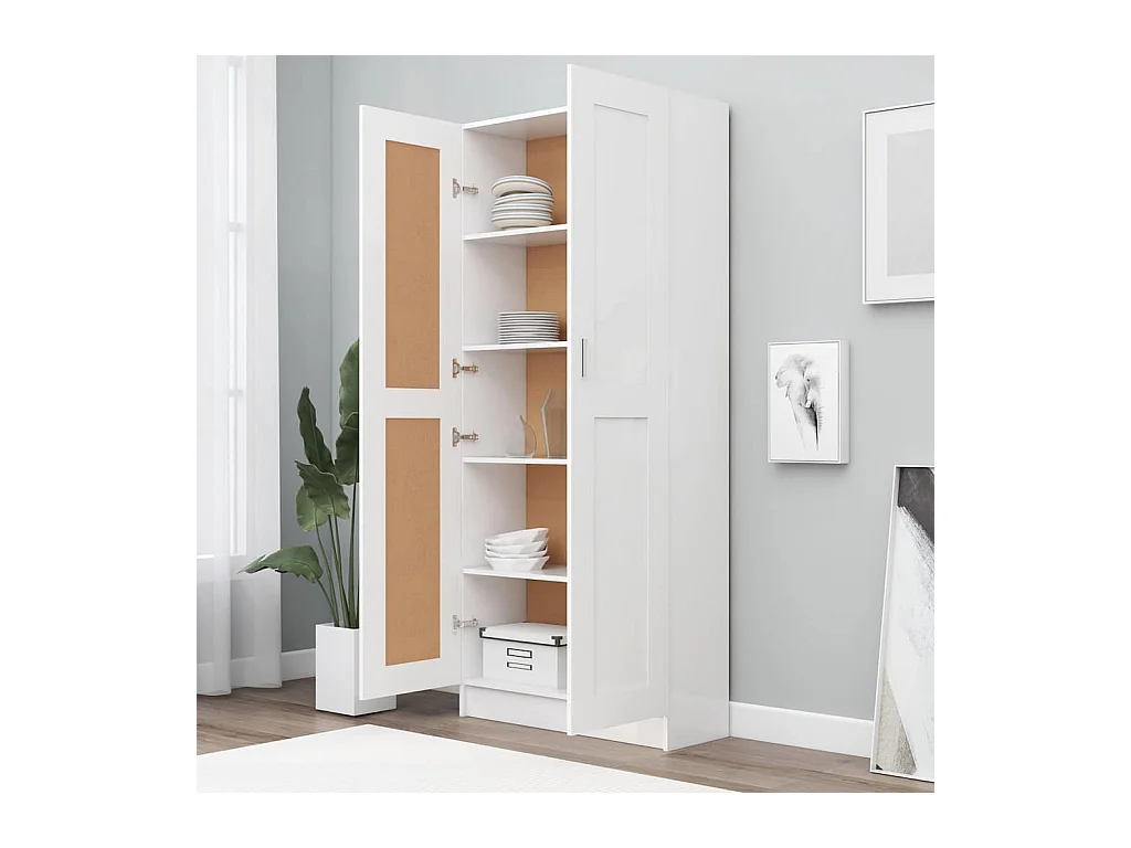 Libreria | Scaffale | Mobile di stoccaggio Bianca 82,5x30,5x185,5 cm in Legno Truciolato