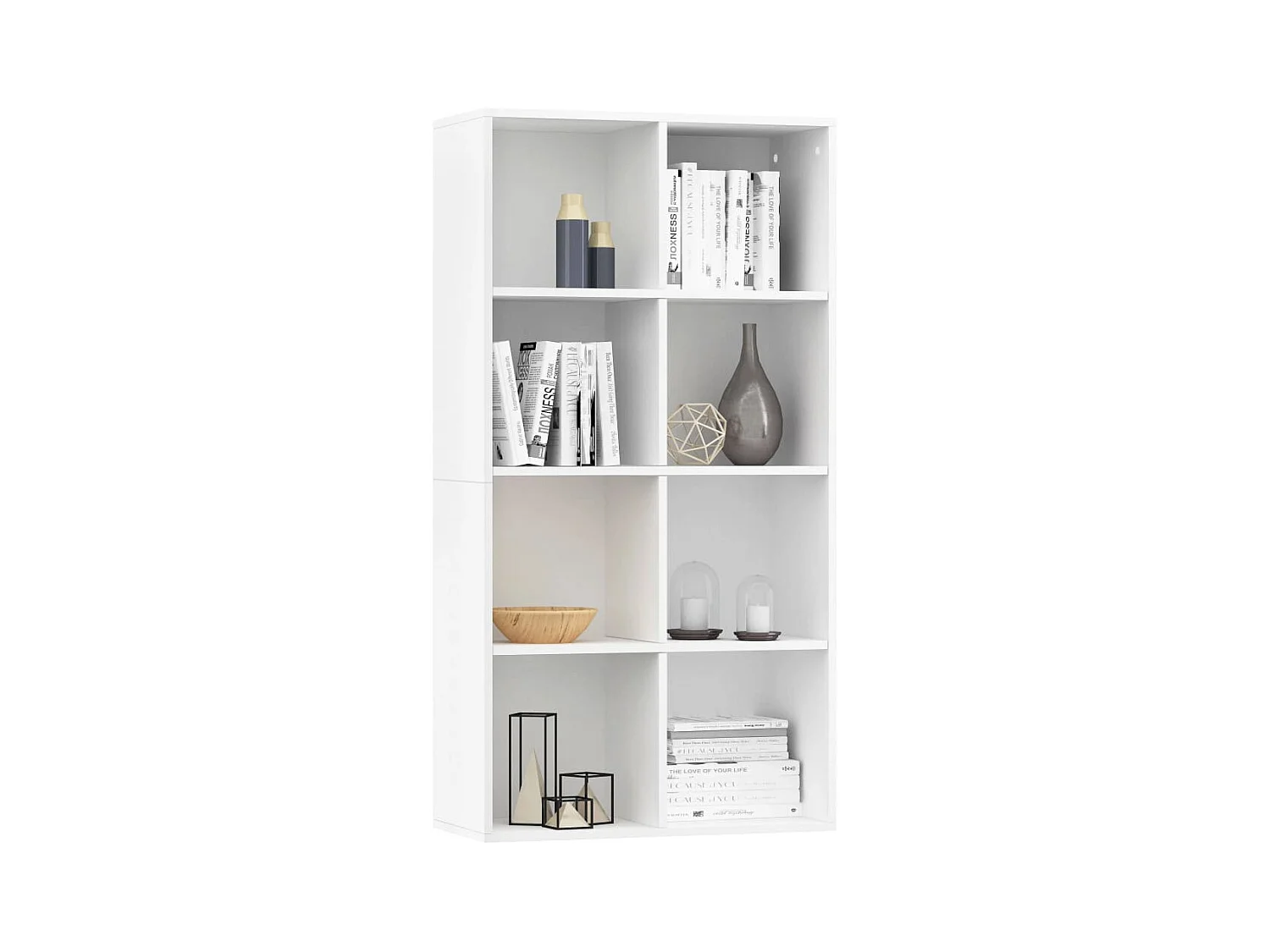 Bibliothèque | Etagère de rangement | Meuble de rangementt Blanc 66x30x130 cm Bois d'ingénierie