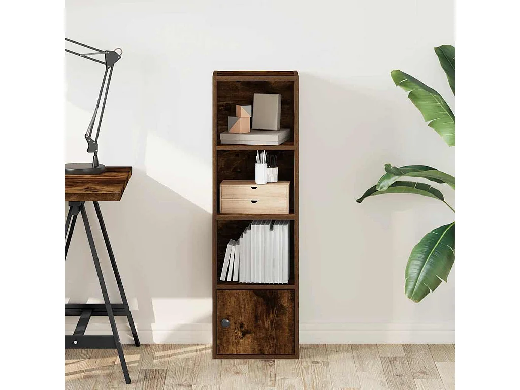 Libreria | Scaffale | Mobile di stoccaggio Rovere Fumo 31x24x102 cm in Legno Multistrato