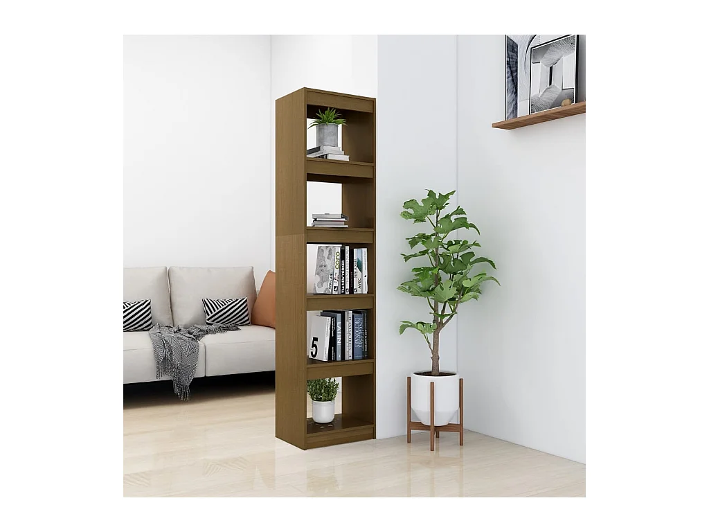 Bibliothèque | Etagère de rangement | Meuble de rangement Marron miel 40x30x167,5 cm Pin