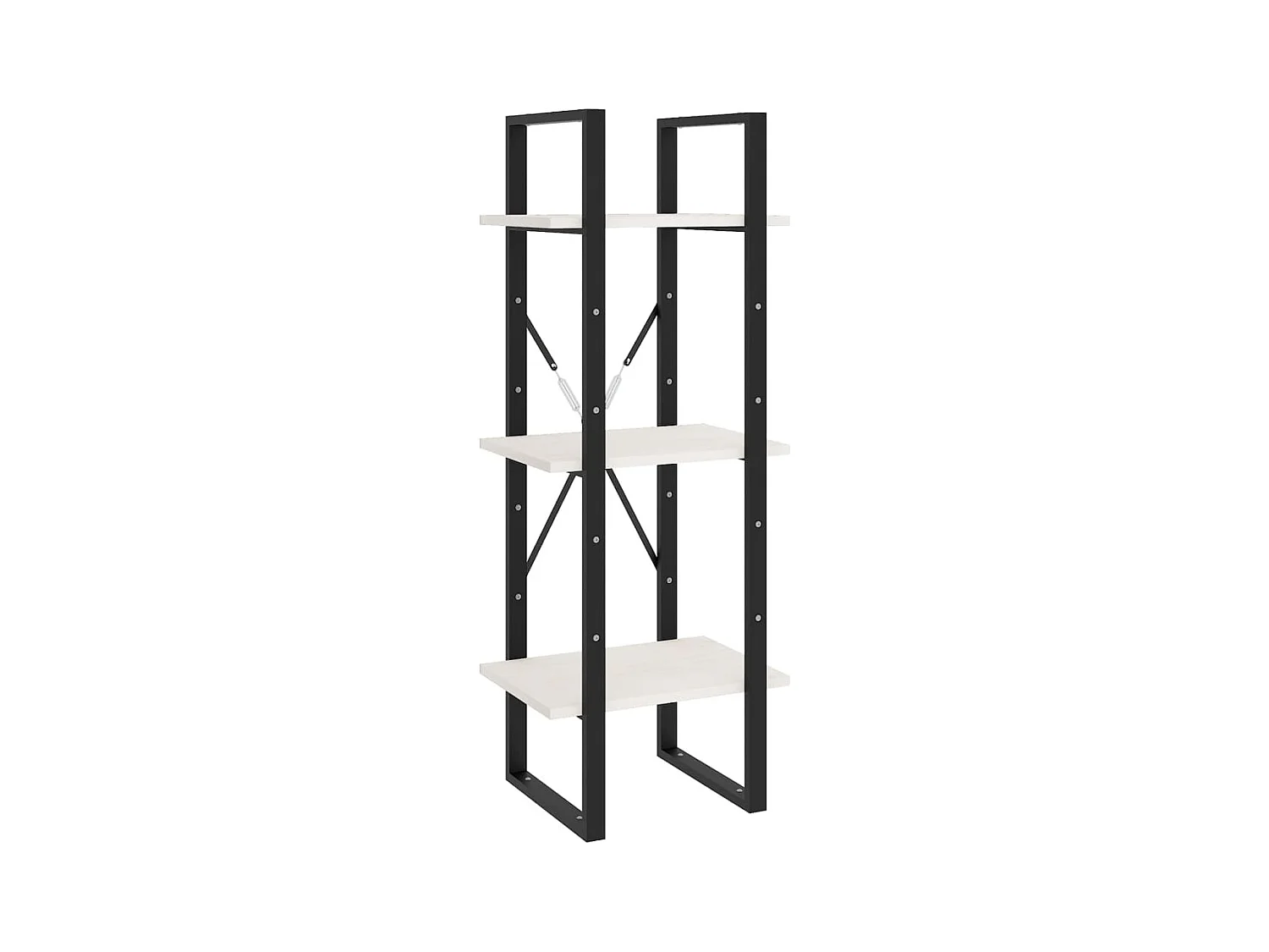 Libreria | Scaffale | Mobile di stoccaggio a 3 Ripiani Bianca 40x30x105 cm Legno Massello di Pino