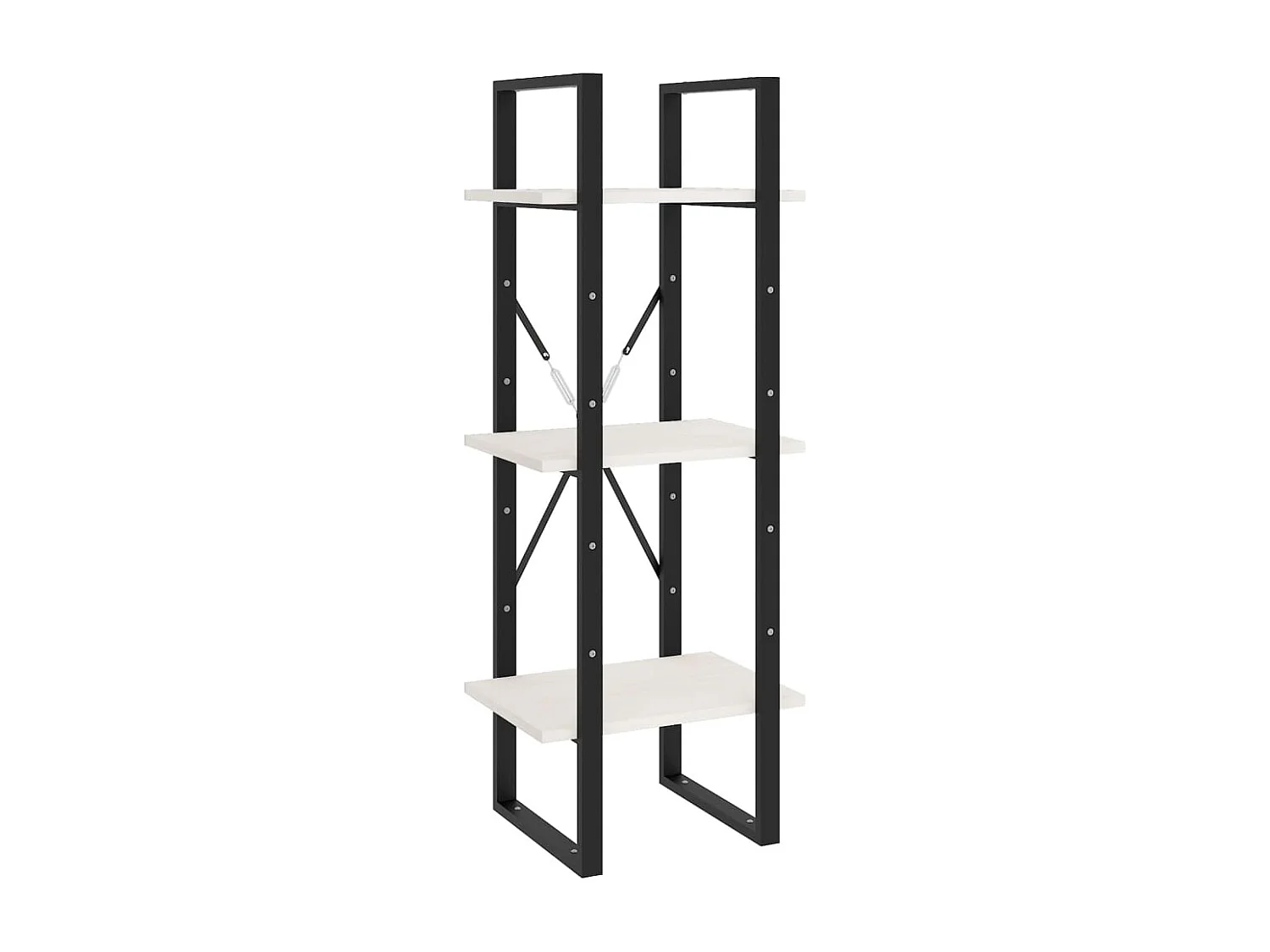 Bibliothèque | Etagère de rangement | Meuble de rangement à 3 niveaux Blanc 40x30x105 cm Bois de pin massif