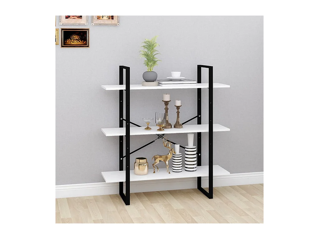 Bibliothèque | Etagère de rangement | Meuble de rangement blanc 100x30x105 cm bois d’ingénierie