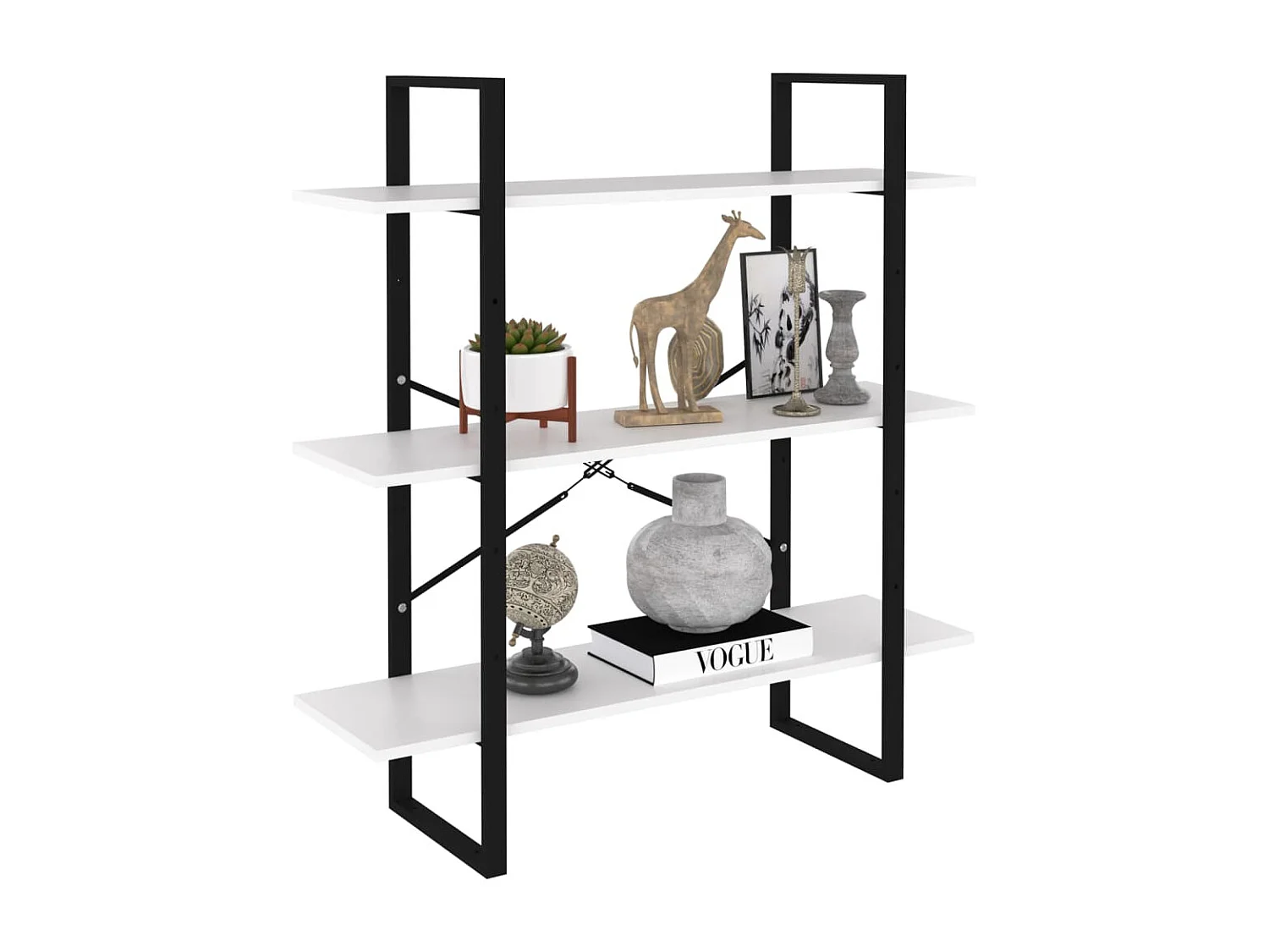 Bibliothèque | Etagère de rangement | Meuble de rangement blanc 100x30x105 cm bois d’ingénierie