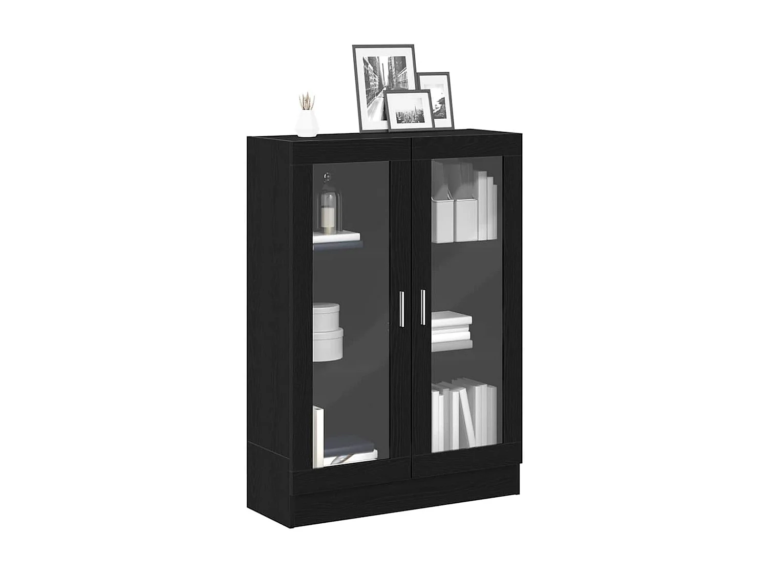 Libreria | Scaffale | Mobile di stoccaggio Rovere Nero 82,5x30,5x115 cm in Legno Multistrato