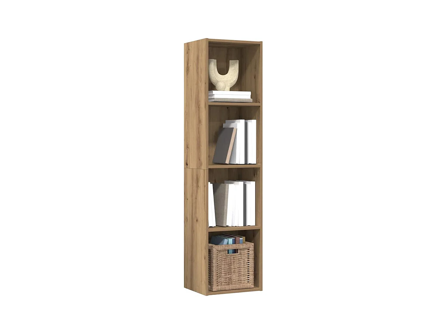Bibliothèque Meuble TV | Etagère de rangement | Meuble de rangement chêne artisanal 36x30x143 cm