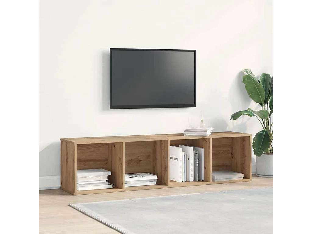 Libreria | Scaffale | Mobile di stoccaggio Mobile TV Rovere Artigianale 36x30x143 cm Truciolato