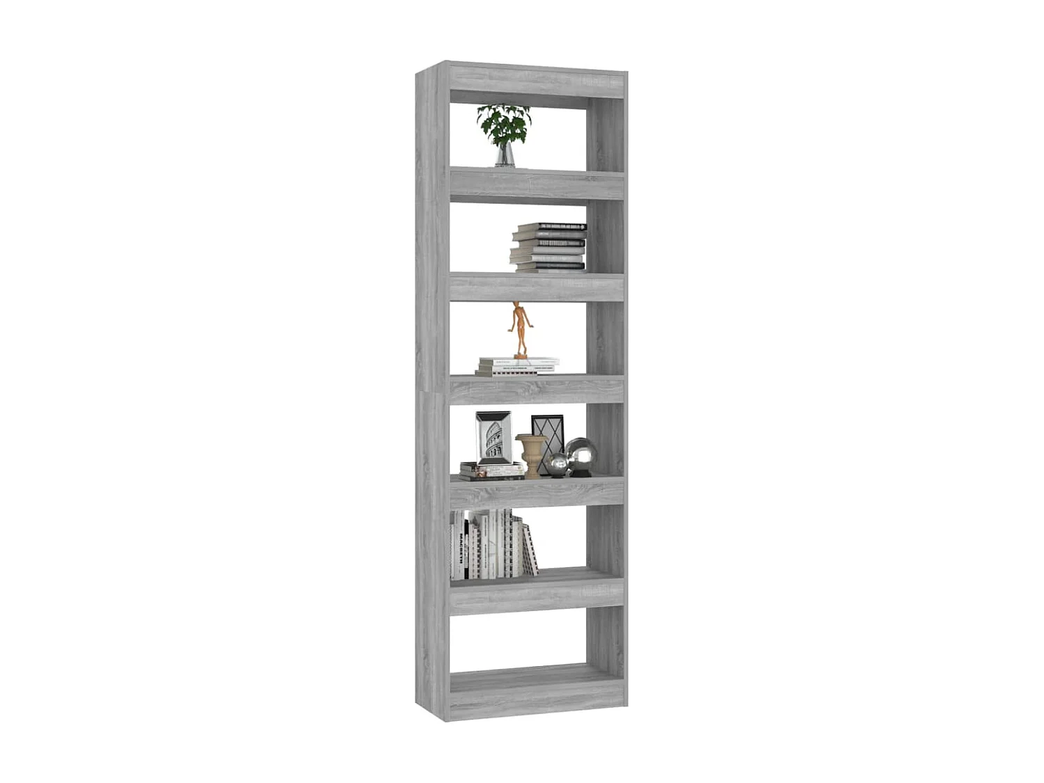 Libreria | Scaffale | Mobile di stoccaggio Divisorio Grigio Sonoma 60x30x198 cm