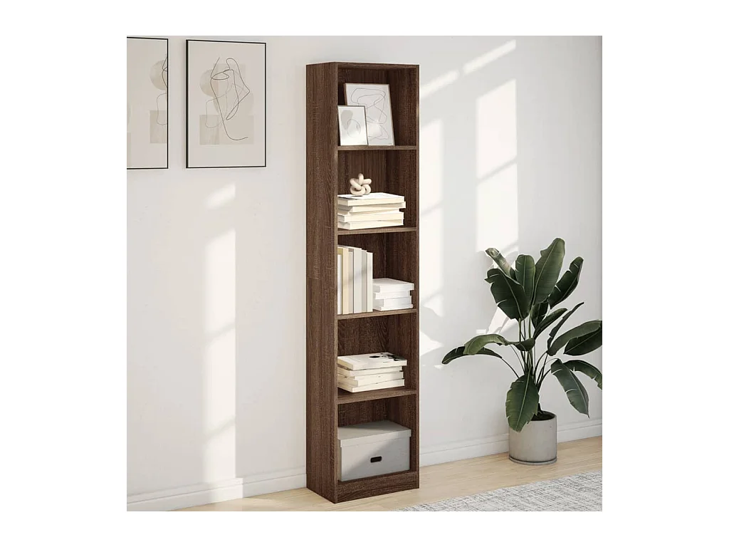 Bibliothèque | Etagère de rangement | Meuble de rangement chêne marron 40x24x176 cm bois d'ingénierie