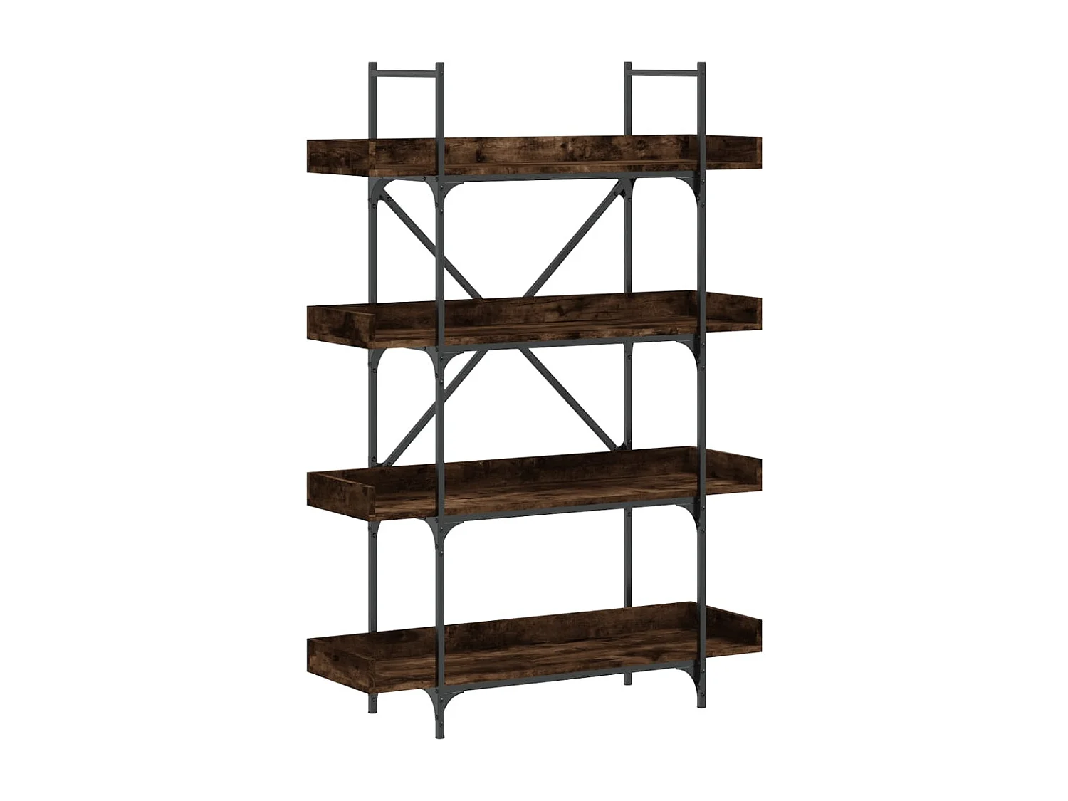 Libreria | Scaffale | Mobile di stoccaggio 4 Ripiani Rovere Fumo 100x33x145,5cm Legno Multistrato