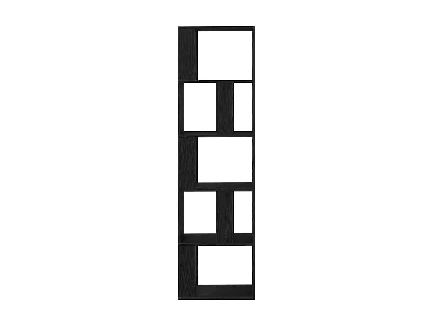 Libreria | Scaffale | Mobile di stoccaggio Divisorio Rovere Nero 45x24x159 cm Legno Multistrato