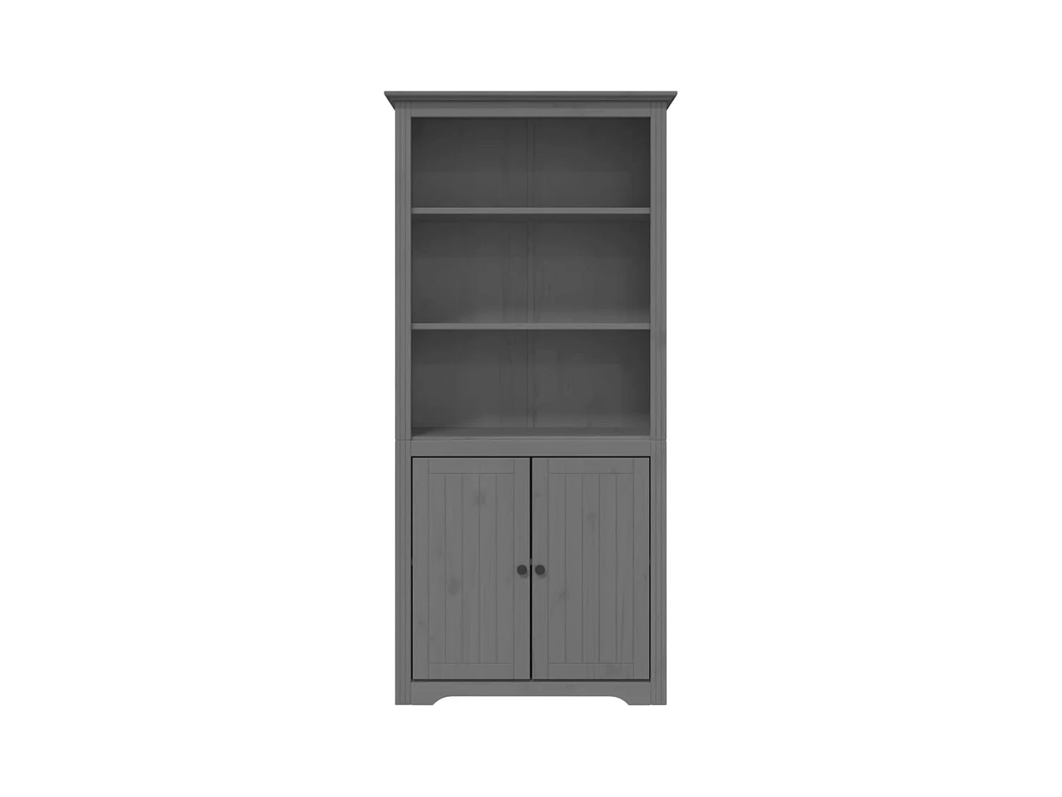 Libreria | Scaffale | Mobile di stoccaggio BODO 82x40x173 cm in Legno Massello di Pino Grigio